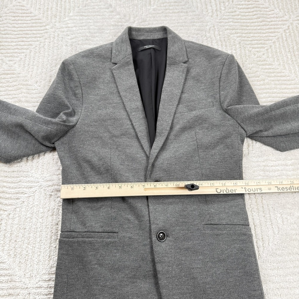 Zara Blazer Mens S Gray Herringbone Suit Jacket Smart Office Work Old Money - Picture 4 of 13